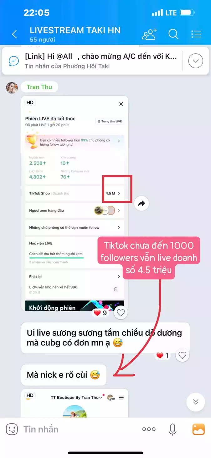Kết quả livestream hiệu quả